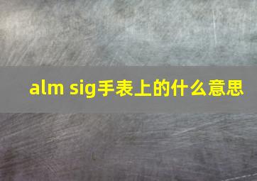 alm sig手表上的什么意思